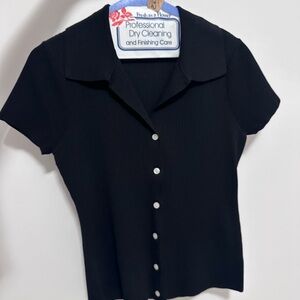 Classic Black Button-Up Women's Top